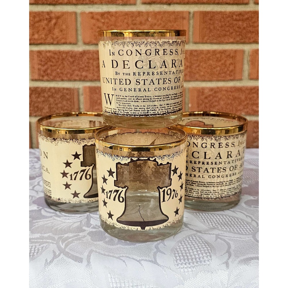 Bicentennial Double Rocks Glasses set of 4